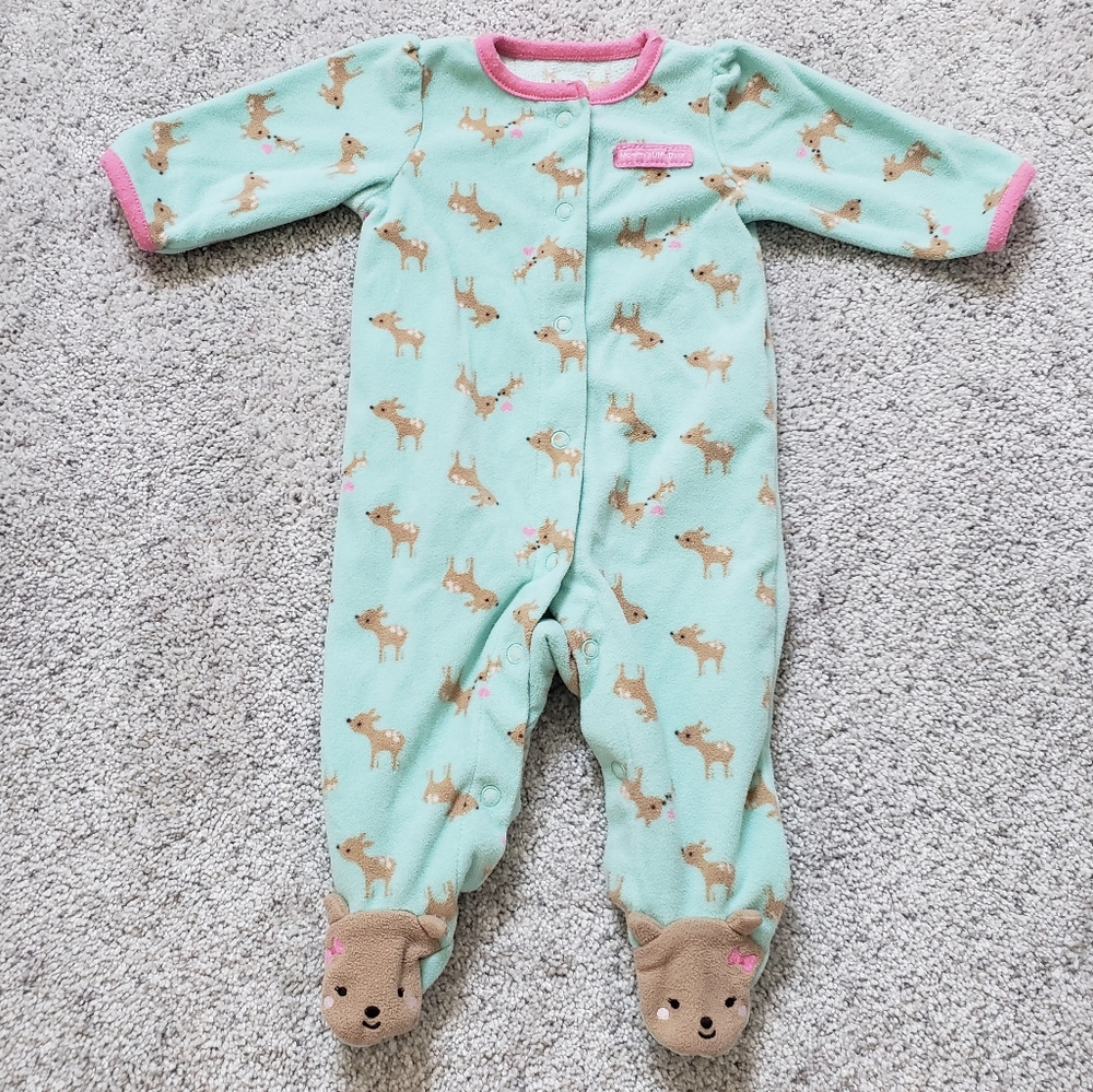 Reindeer fleece footies